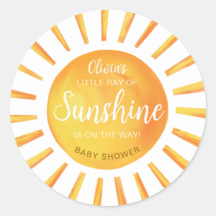 Zonnige Baby Shower Ronde Sticker