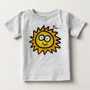 Zonnige Baby T-Shirt Mooie Gelukkige Gezicht Zon
