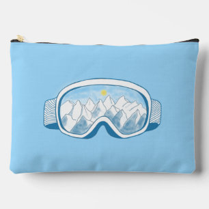Zonnige berg ski bril illustratie op maat etui