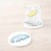 Zonnige berg ski-bril illustratie zandsteen onderzetter (Zijkant)