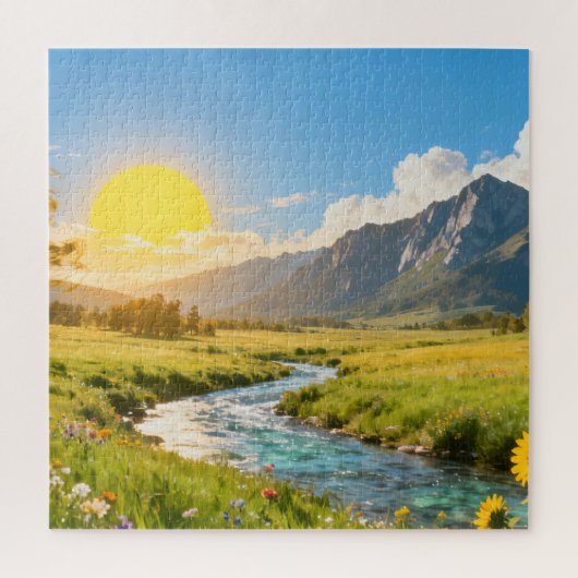 Zonnige Bergweide Legpuzzel (Verticaal)