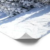 Zonnige besneeuwde berg aangepaste foto poster (Hoek)
