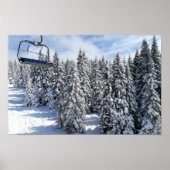 Zonnige besneeuwde berg aangepaste foto poster (Voorkant)