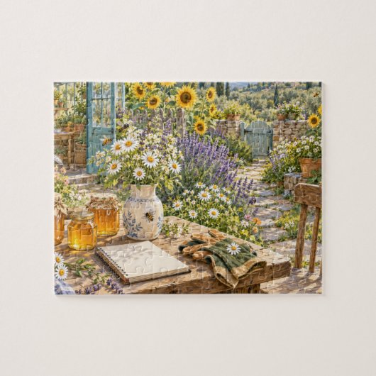 Zonnige Bijentuin Cottage Legpuzzel (Horizontaal)