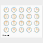 Zonnige Blauwe Gingham Verjaardagsfeest Sticker (Vel)