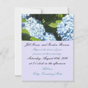 Zonnige Blauwe Hortensia Huwelijksuitnodiging Kaart