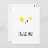 Zonnige bloem dank u briefkaart (Voorkant / Achterkant)