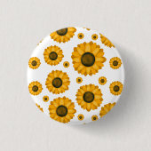 Zonnige Bloem Knop Ronde Button 3,2 Cm (Voorkant)