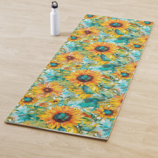 Zonnige Bloemen: Zonnebloem Bloemen Yoga Mat