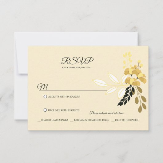 Zonnige BloemenRSVP RSVP Kaartje (Voorkant)