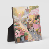 Zonnige bloemenstraat scène fotoplaat (Voorkant)