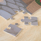 Zonnige bloemenstraat scène legpuzzel (Zijkant)