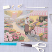 Zonnige bloemenstraat scène tissuepapier (Craft)