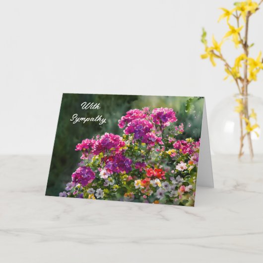 Zonnige Bloementuin Kunst Sympathie Kaart (Gele Bloem)