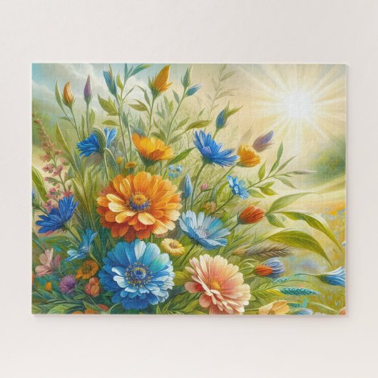 Zonnige Bloemenweiden Legpuzzel (Horizontaal)