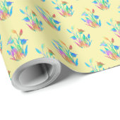 Zonnige bloemknobbels cadeaupapier (Rol Hoek)