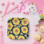 Zonnige Bloom Doodles Papieren Bordje (Feest)