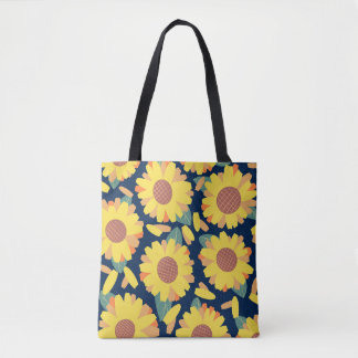Zonnige Bloom Doodles Tote Bag