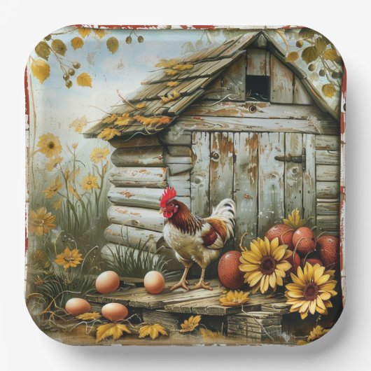 Zonnige Boerderij Papieren Bord (Voorkant)