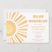 Zonnige boho eerste reis rond de zon verjaardag kaart (Voorkant)