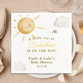 Zonnige Boho Zon Geslachtsonzijdige Baby Shower Servet