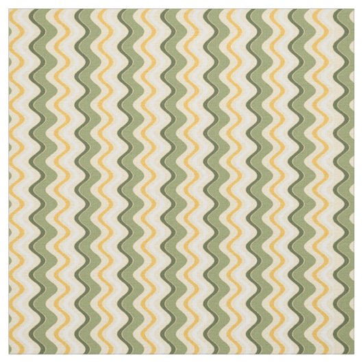 Zonnige Chevron Verticale Gouden Groene Stof (Swatch)