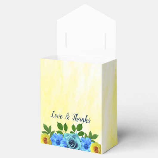 Zonnige citroen bloemenbruiloft bedankdoosjes (Geopend)