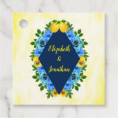 Zonnige citroen bloemenbruiloft bedankjes labels (Voorkant)