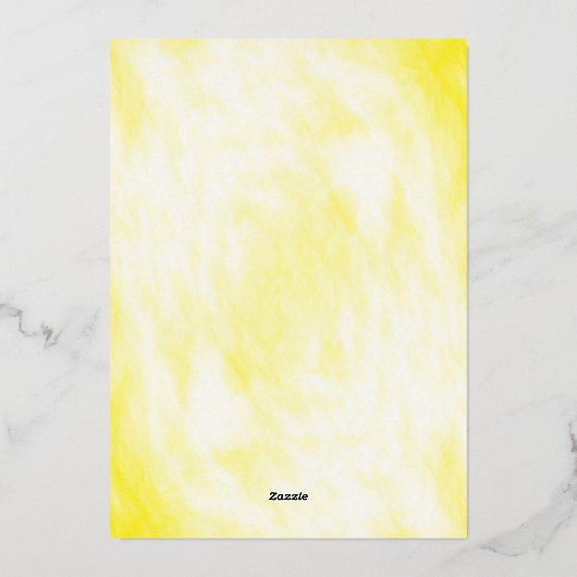 Zonnige citroen bloemenbruiloft folie uitnodiging (Achterkant)