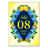 Zonnige citroen bloemenbruiloft kaart (Achterkant)