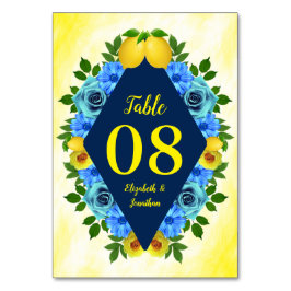 Zonnige citroen bloemenbruiloft kaart