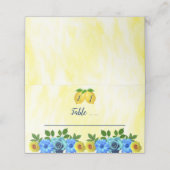 Zonnige citroen bloemenbruiloft plaatskaartje (Buitenkant ongevouwen)