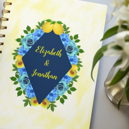 Zonnige citroen bloemenbruiloft planner