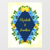 Zonnige citroen bloemenbruiloft raamsticker (Vel)