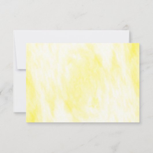 Zonnige citroen bloemenbruiloft receptie RSVP kaartje (Achterkant)