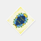 Zonnige citroen bloemenbruiloft servet (Hoek)