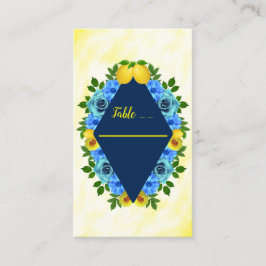 Zonnige Citroen Bloemige Bruiloft Plaatskaartje