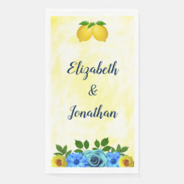 Zonnige Citroen Bloemige Bruiloft Servet