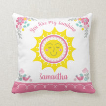 Zonnige Cute Gele Roze Persoonlijke Baby Slaapkame