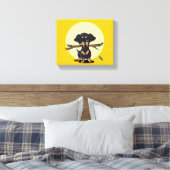 Zonnige Dachshund Hond Canvas Afdruk (Insitu (Slaapkamer))