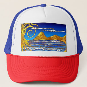 Zonnige dag aan het strand trucker pet
