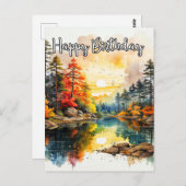 Zonnige dag bij de vijver | Gefeliciteerd met je v Briefkaart (Voorkant / Achterkant)