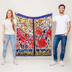 Zonnige Dag Blauwe Tulpen Fleece Deken