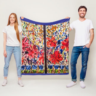 Zonnige Dag Blauwe Tulpen Fleece Deken