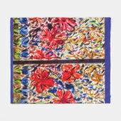 Zonnige Dag Blauwe Tulpen Fleece Deken (Voorkant (Horizontaal))