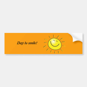 Zonnige dag, glimlachend zonde, Dag om te glimlach Bumpersticker