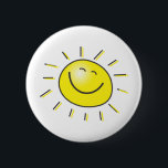 Zonnige dag, glimlachend zonde, Dag om te glimlach Ronde Button 5,7 Cm<br><div class="desc">Dag voor glimlach</div>