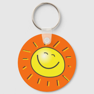 Zonnige dag, glimlachend zonde, Dag om te glimlach Sleutelhanger
