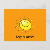 Zonnige dag, het glimlachen zon, Dag om te Briefkaart (Voorkant)
