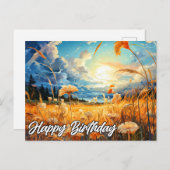 Zonnige dag in de prairie | Gefeliciteerd Briefkaart (Voorkant / Achterkant)